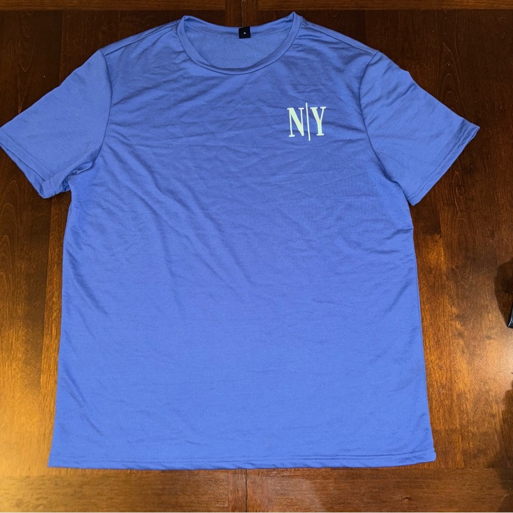2xl blue white monogram tshirt